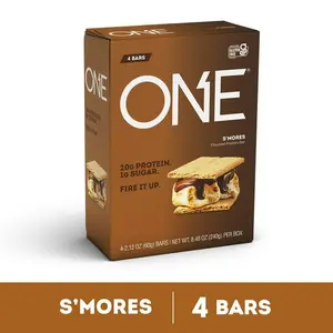 One Protein Supplement Bar, S'mores, 20g Protein, 4 Ct - High Protein Snack
