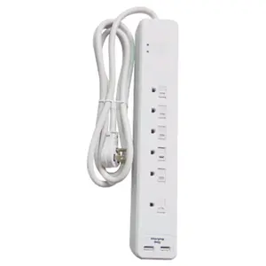 212 MAIN Master Electrician PS-672F-3A White 6-Outlet Surge Strip with Port, Surge Guard, UL Listed Cord and Audio & Video Accessories
