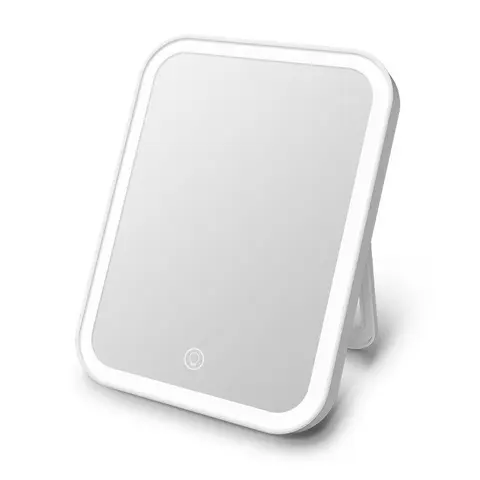 Portable Square Mirror with Light, Self Standing Makeup Mirror, Desktop Mirror, Room Mirror for Home, Modern Makeup Mirror, Vanity Mirror, Led Lighted Mirror