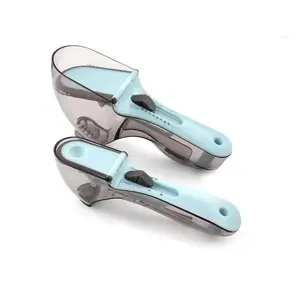 Adjustable Measuring Cups Magnetic bottom Kitchen Plastic Scale Tablespoon(2 Pcs) - MOQ 10 pcs