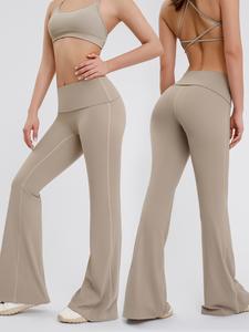 S&W Flare  High-Waist Trousers for Stylish Wear yoga Legging vertical bell bottoms sexy leggingseggings