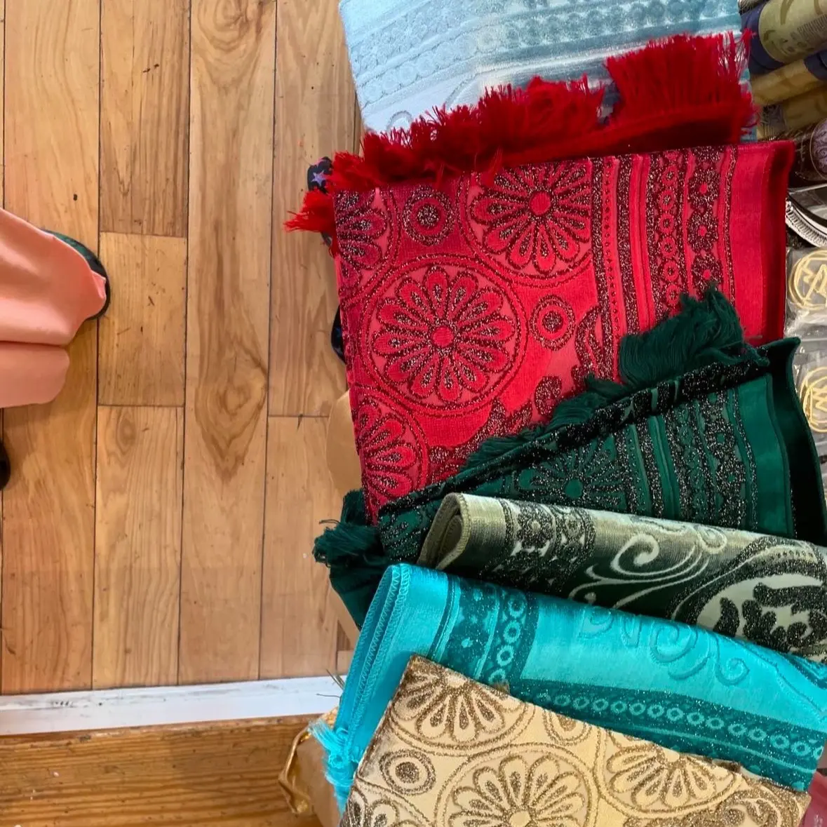 Islamic prayer rugs, shimmery