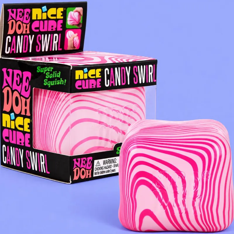 NeeDoh Candy Cane Swirl Cube - Collectible