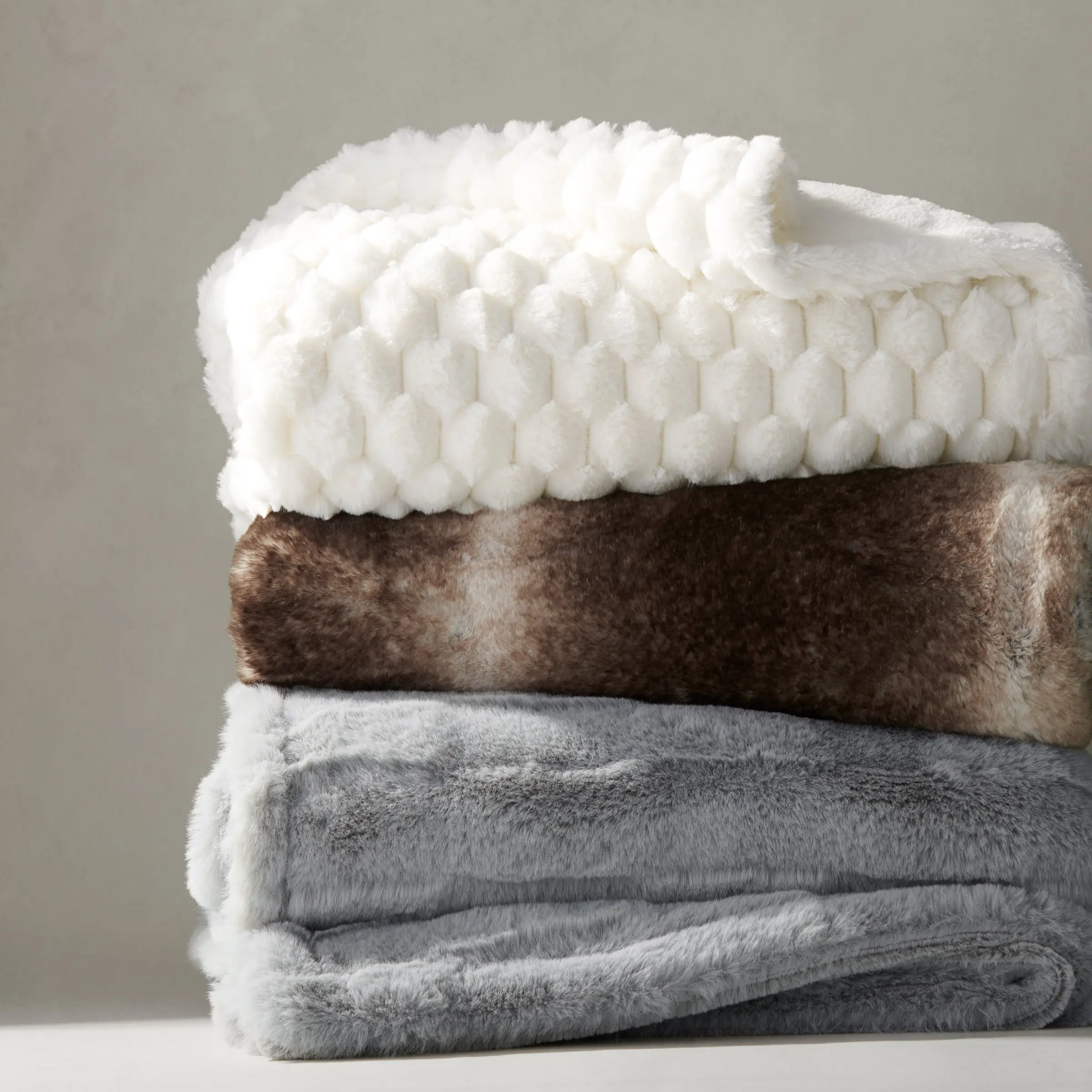 Aston & Arden Luxe Faux Fur Throw Blanket, Style Options, Oversized, 50”x70”, with Premium Gift Box