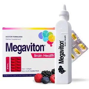 Megaviton Brain Health Vials + Omega 3 Softgels Combo Pack