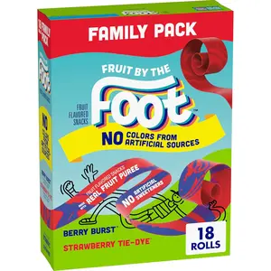 Fruit by the Foot Tie-Dye Variety Pack Snacks 48 pk. Candy Bonbon Berry & Strawberry Flavored Gluten Free Fruit Snacks