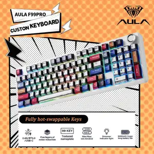 Aula F99 Pro/F99/F75/F106 Pro Mechanical Keyboard, Keycaps can be purchased individually，Wireless Gaming Keyboard Bluetooth Hot Swappable Custom Creamy Computer Keyboards，Comic Keycaps, Comic Theme, Gaming Keyboard, suitable for office use,