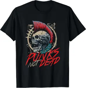 Punks Not Dead | Rocker Punker | Punk Rock Music T-Shirt