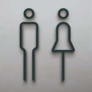 Minimalist Acrylic Restroom Sign - Gender Neutral Bathroom Door Symbol For Home & Office Decor Bathroom Accessory