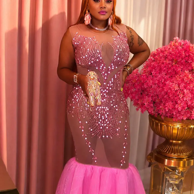 Pink diamond dress