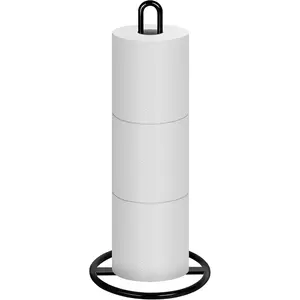 Black Freestanding Toilet Paper Holder Stand, for Storing 3 Rolls of Toilet Papers
