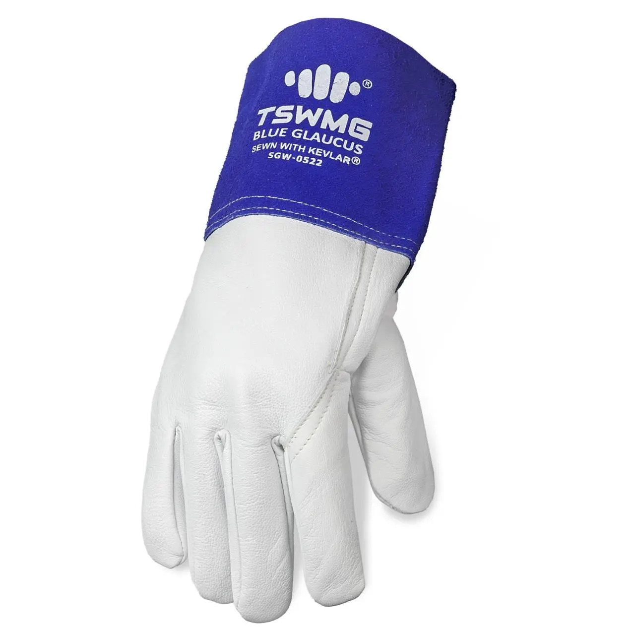 TSWMG Premium Grain Goatskin Work Safety Gloves for Welders, Aniline Leather, MIG/TIG Welding, 4.5in Split Cowhide Cuff, Heat-Proof High-Temperature Protection, Kevlar-Stitched Durability