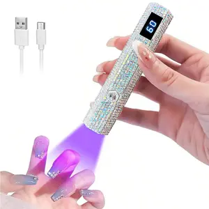 Portable Nail Dryer Lamp, UV Curing Lamp, Rechargeable UV LED Nail Light with Timer, Digital Display, Manicure Tool for Home & Salon Use, DIY Manicure