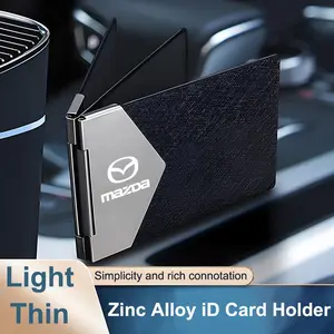 Car Emblem Driver License Card Holder Aluminum Thin Profile ID Credit Case Accessories For Mazda 2 6 3 CX5 CX80 CX70 CX90 MX30 CX60 CX50 CX30 BT50 e-TPV CX3 CX8 Atenza CX9 CX7 MX5 Mazda 5 RX8