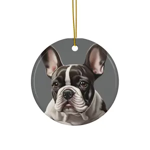 Ceramic Ornament, French Bulldog, Dog Lover Gift, Christmas Tree Decor, Holiday Ornament christmas decorations