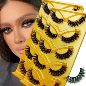 10Pairs/2Pack False Eyelashes Cat Eye Wispy End Eye Elongated Thick Faux Mink Lashes Fluffy Short Natural Fake Lashes