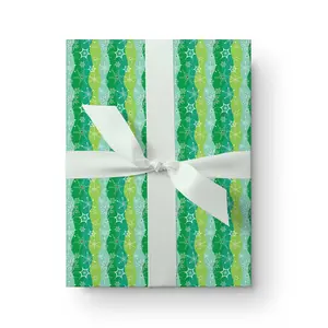 Green Snowflake Wave Holiday Wrapping Paper - Clearance Item