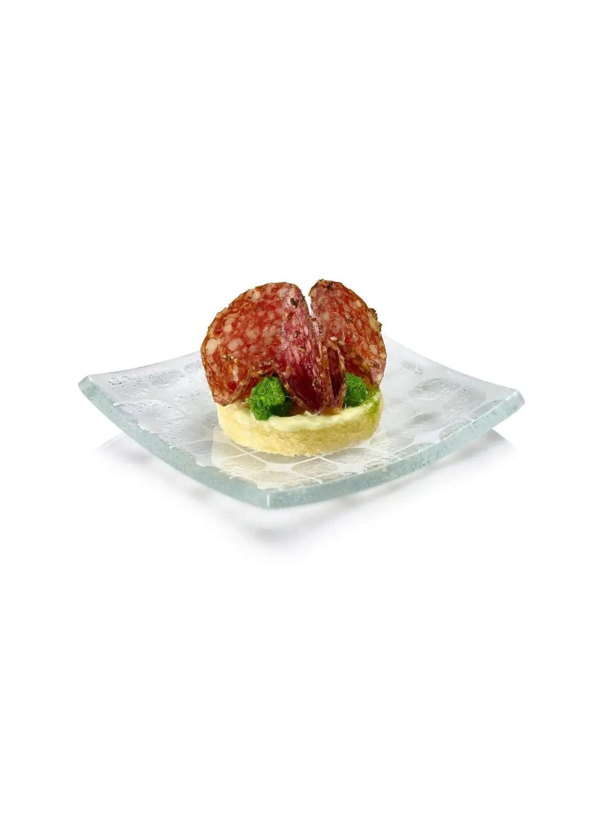 Rosseto Modern Printed Surface Small Square Mini Serving Plates - Set of 24, Dishwasher-Safe
