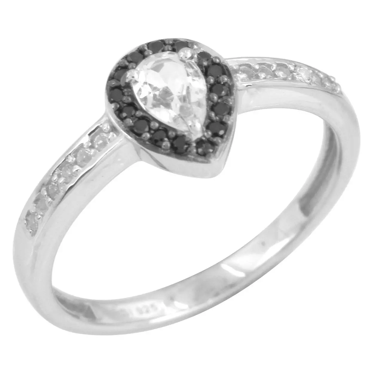 Affinity Gems Spinel & White Topaz Halo Ring, Sterling Silver