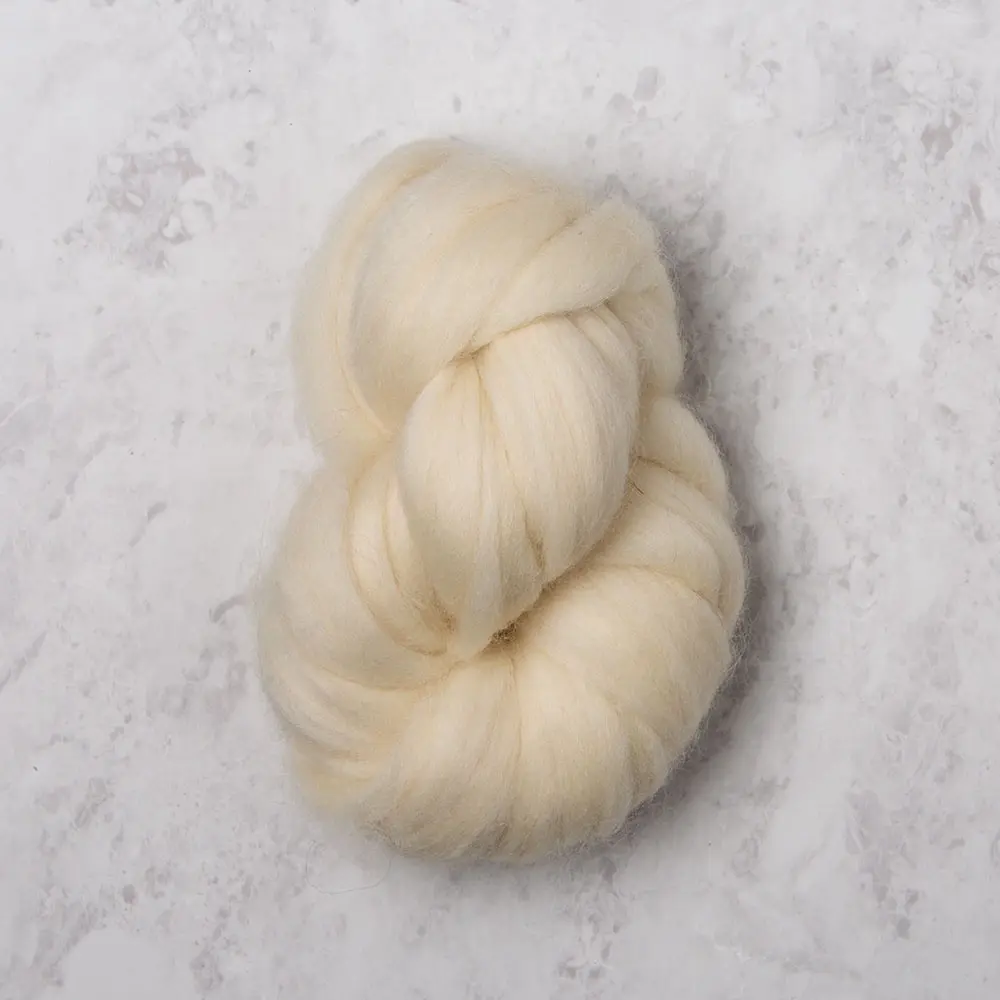 Wool of the Andes Roving – Bare Yarn by Knit Picks | Undyed 100% Wool Fiber for Spinning, Felting & Dyeing