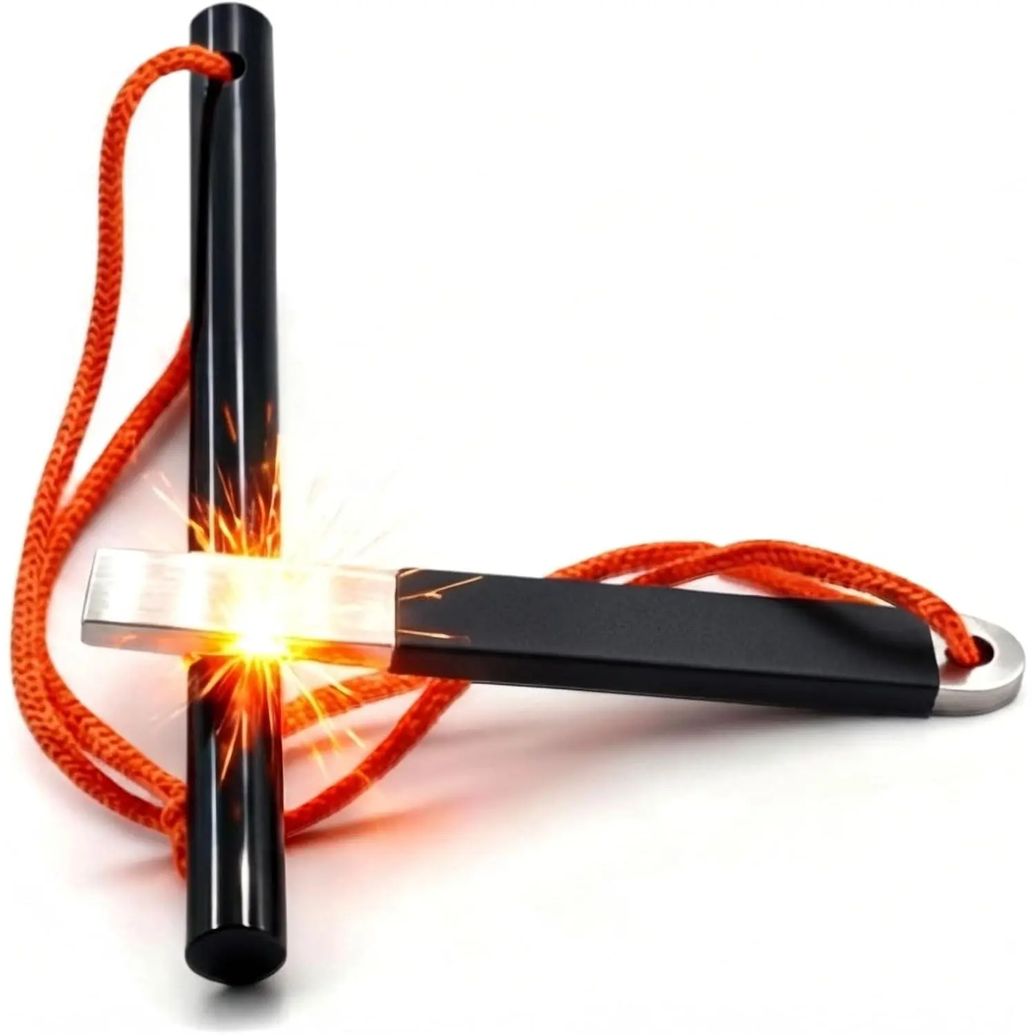 Waterproof Ferrocerium Fire Starter, 4" Compact Magnesium Rod with Striker for Effortless Fire Starting, 10,000+ Strikes, EDC Survival Tool for Camping & Hiking, Emergency, Unisex