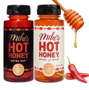 Mike's Hot Honey, Original & Extra Hot, America's #1 Spicy Honey with Chili Peppers, (10oz Bottle, 2 Pack)