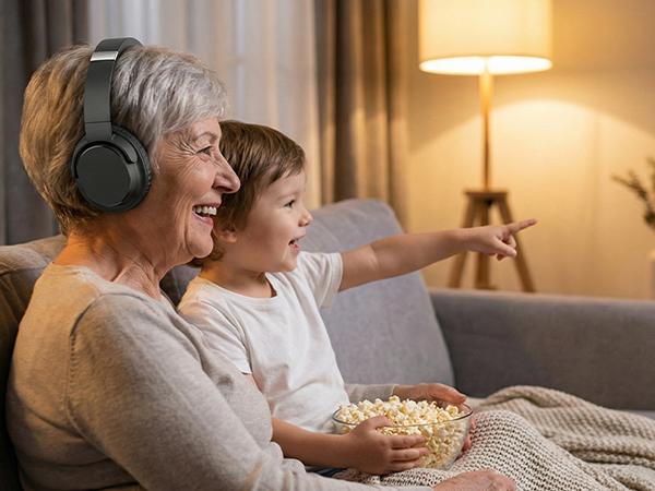 Dytole Wireless Headphones for TV, TV Headphones Wireless for Seniors, Versatile Charging Dock with Transmitter, Instant Audio Sync, 65-Hour Battery Life, Ideal Gift for Parents & Seniors