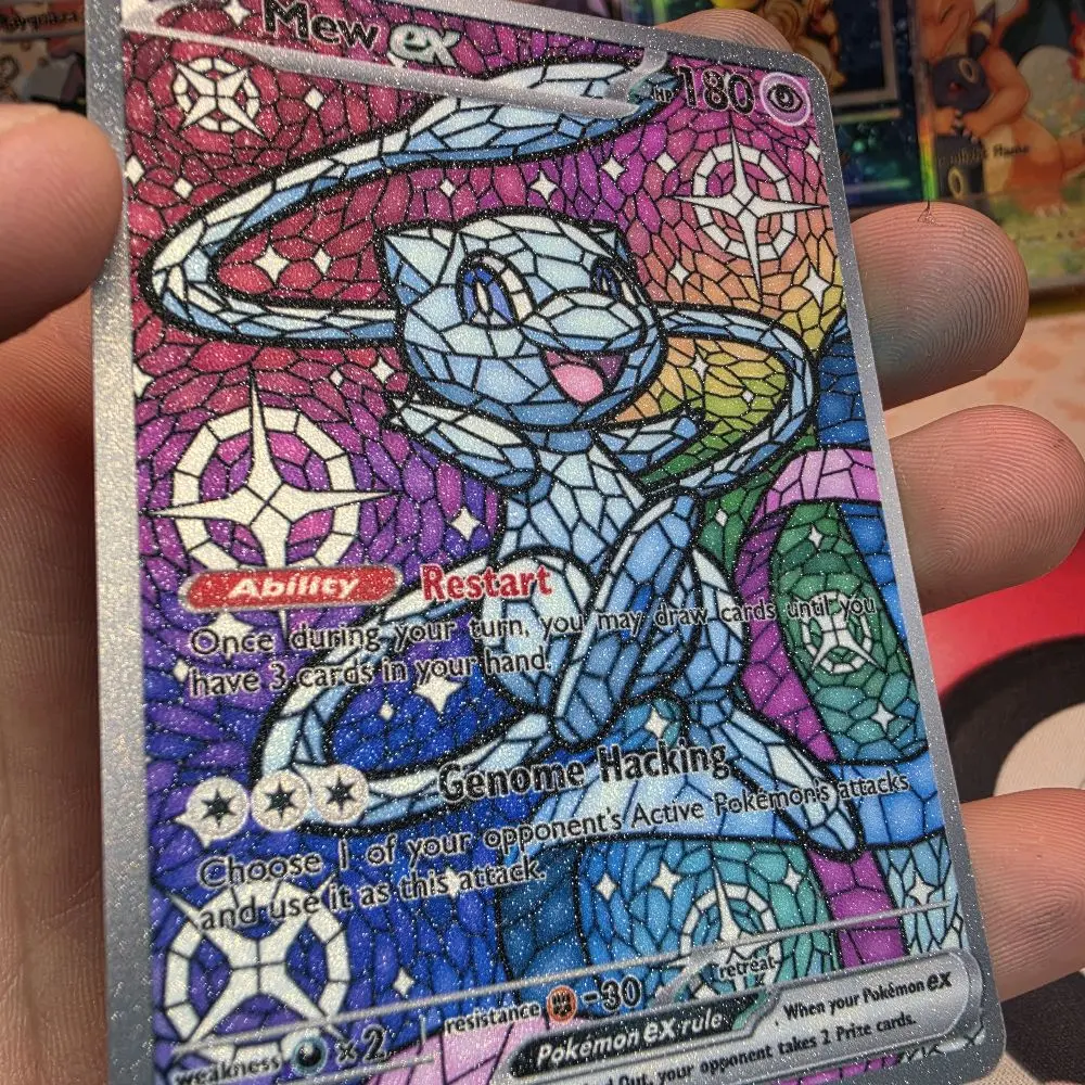 Mew ex Stained Glass Custom Card, Multiple Border Options, Bubble Holo or Textured Bubble Holo - TikTok Shop Mew ex Stained Glass Custom Card, Multiple Border Options, Bubble Holo or Textured Bubble Holo - TikTok Shop