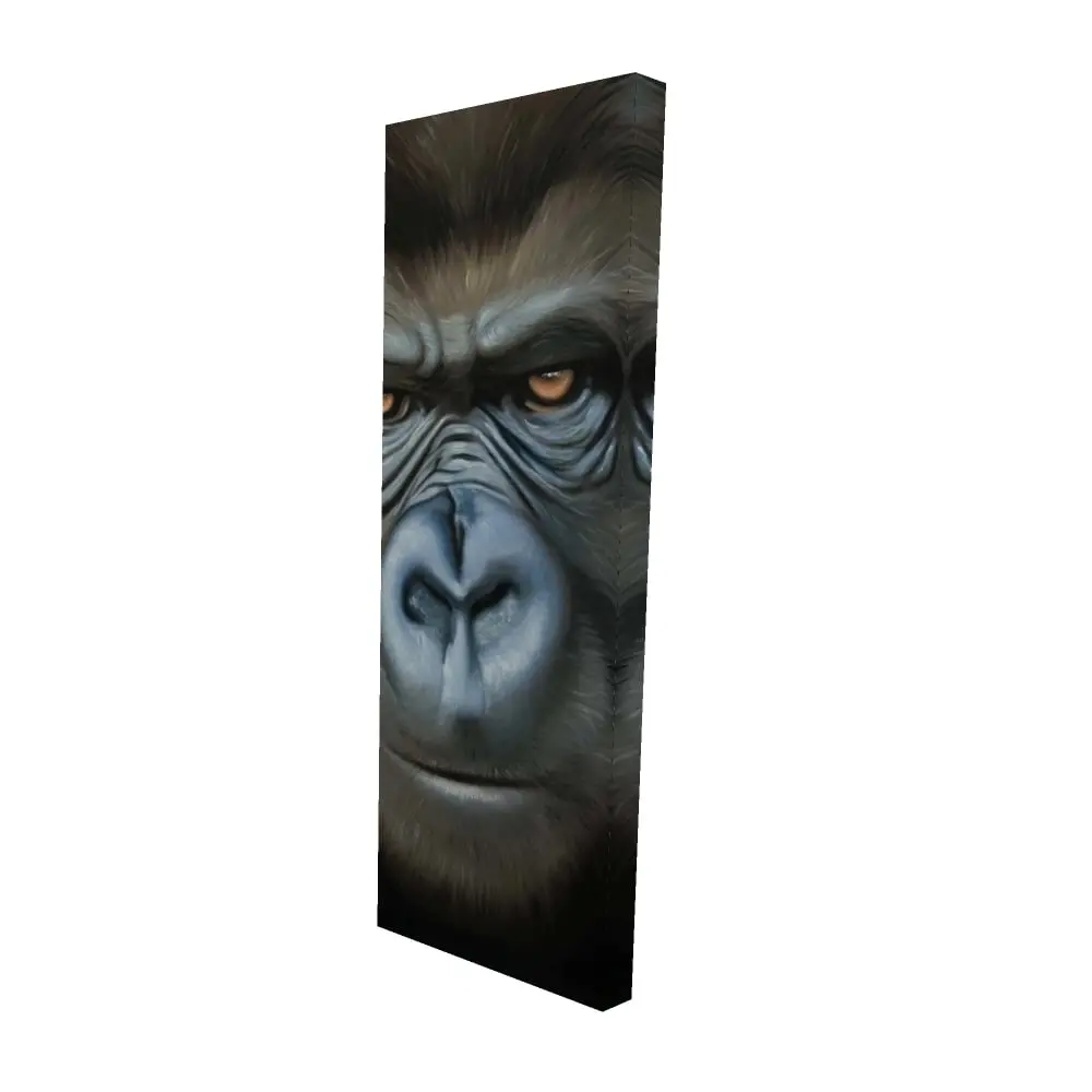 212 MAIN Durable Brown Gorilla Face Raw Wall Decor - 16x48 in. Hangable African Wildlife Canvas Print, Elegant Animal Motif Art for Man Cave, Bedroom, Office, Decor Inspo for Art Enthusiasts Home Supplies