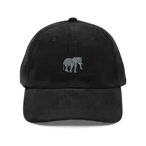 Embroidered Elephant Corduroy Cap - Perfect Gift for Him or Her
