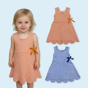 Girls kids active wear plaid yoga dress athletic dress breathable soft casual wear dress