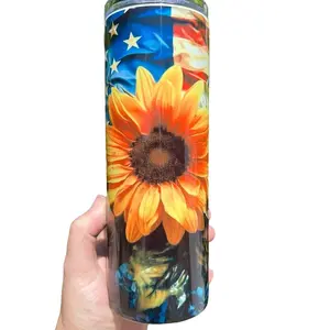 Sunflower Flag Tumbler - Perfect for Your Next Drink - Drinkware, Bottle