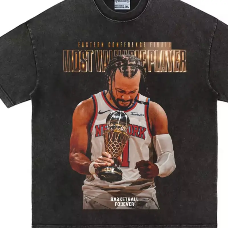 New Custom Knicks Champions Graphic Casual Apparel Jersey - Black Basketball Sports Memorabilia Fan Tee Featuring Brunson MVP