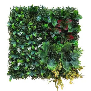6pcs Artificial Green Wall Decor Indoor Background Faux Grass Panel Fake Turf Balcony Door Simulation Lawn Decoration Decorative Wedding