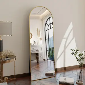 Arched 65"x24" Full Length Floor Mirror  Full Body Standing Mirror Body Dressing Wall-Mounted Mirror for Living Room, Bedroom