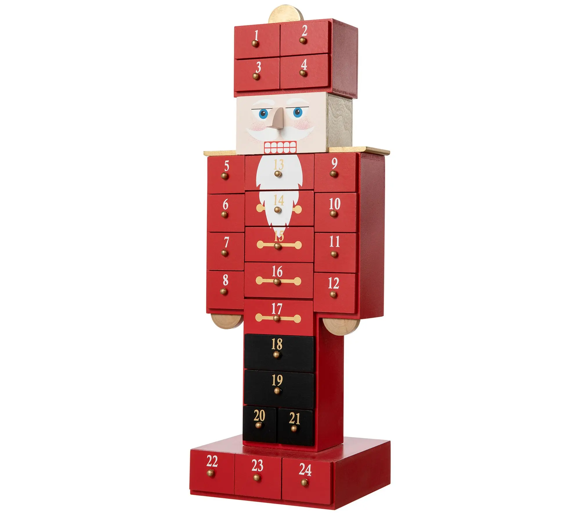 Glitzhome 17.25"H  Christmas Nutcracker Countdown Calendar
