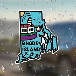 Rhode Island Pride Die-Cut Sticker, Vinyl Decal for Laptops, Water Bottles, Cars, Bikes, Perfect Gift for Rhode Islanders