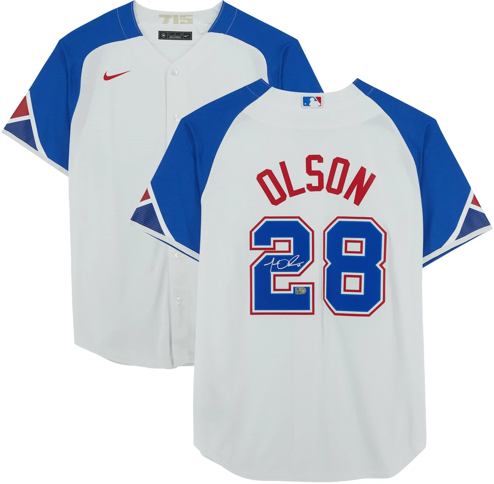 Matt Olson Atlanta Braves Autographed White Nike City Connect Replica Jersey - Fanatics Authentic Certified