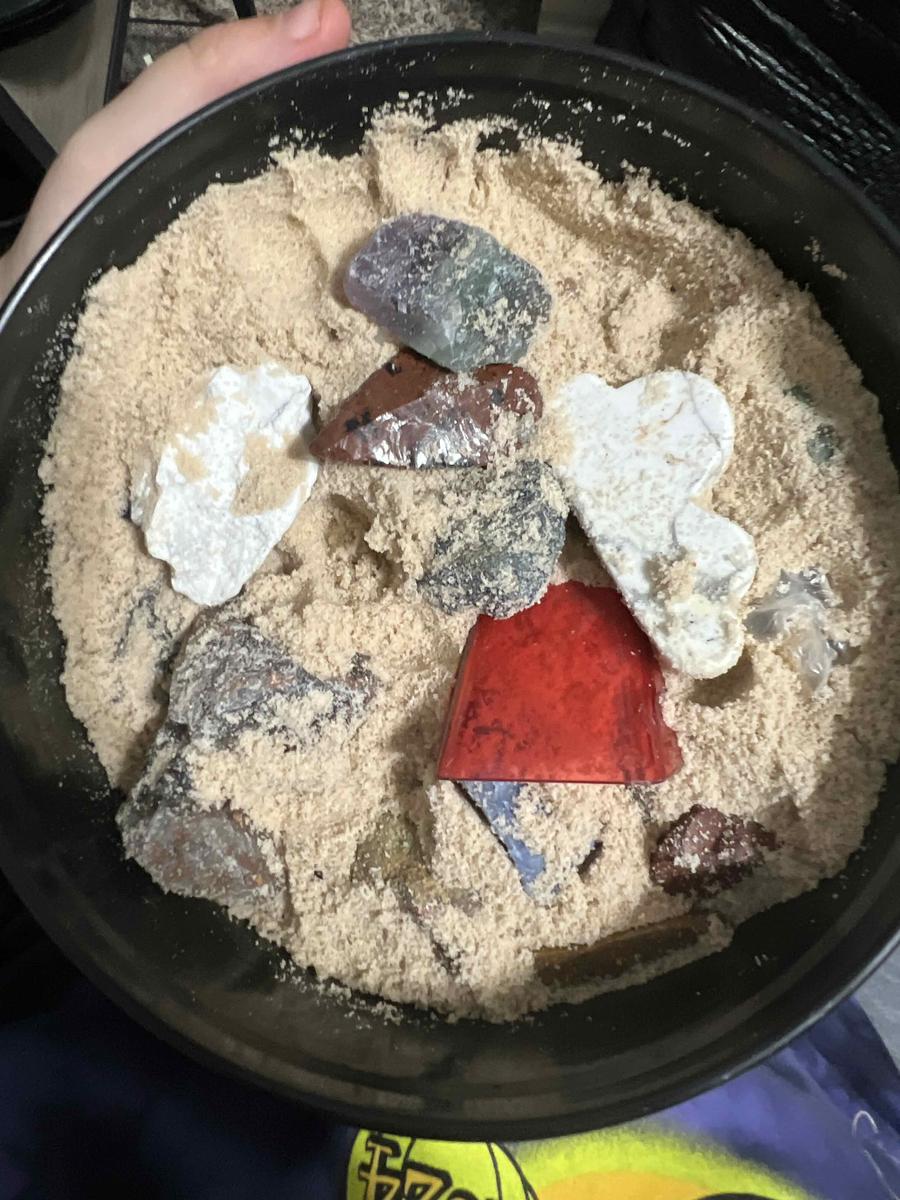 Item: Natural Agate Slice and 1 Assorted Carved Shape