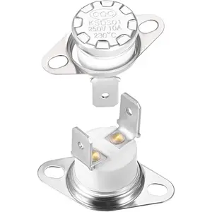 KSD301 Thermostat 230°C/446°F 10A Normally Closed N.C Adjust Snap Disc Temperature Switch for Microwaves,Oven,Coffee Maker 2pcs,Ceramic Material