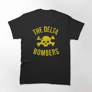 Retro-The-Delta-Bombers-Logo T-Shirt - Vintage Rockabilly Band Graphic Tee, High-Quality Print, Stylish and Comfortable, Perfect for Fans of The Delta Bombers
