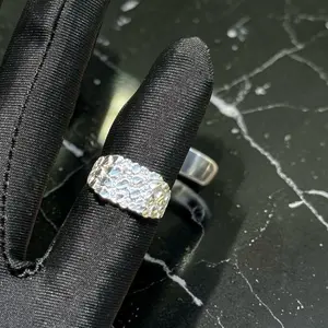 925 Silver Nugget Ring-Diamond Cut