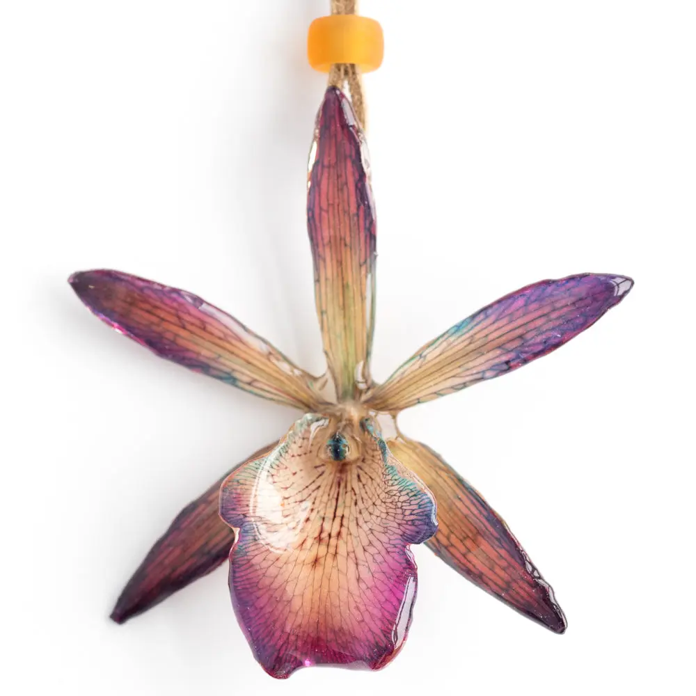 Purple Cattleya Orchid Necklace
