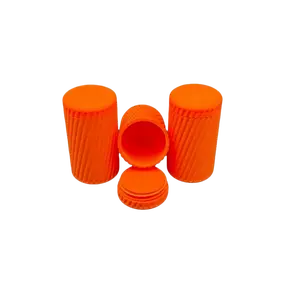 3D Printed by Me Orange 1oz Round Lightweight Silver Storage Bottles - Modern Home Organizer for Small Item Storage