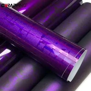 Glossy Matte Pink Purple PET Wrap Vinyl Films Car Whole Body Protective Cover Stickers Color Decal Motorcycle Tuning Accessories