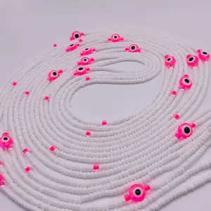 Pink purple evil eye waist beads Female Anniversary Auspicious Engagement Daily Birthday