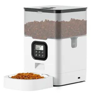 Automatic APP Controlled Feeder for Cats and Dogs - Square WIFI with Timed, Portioned Meal Dispensing for Smart Feeding Machine