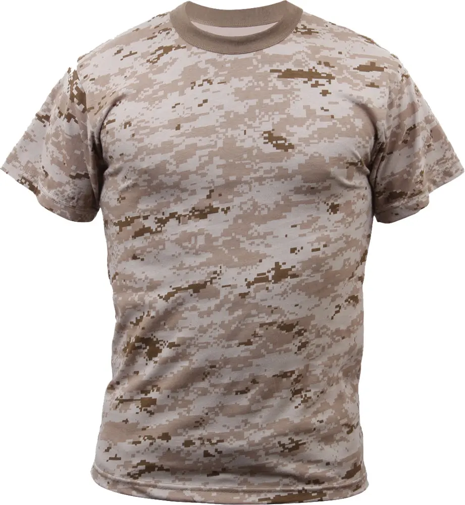 Desert Digital Camo - Tactical Short Sleeve T-Shirt, Poly/Cotton