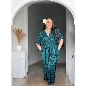 NATANA WOMENS JUMPSUIT BROWN BLUE