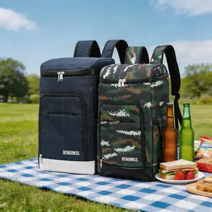 16.92inch Large capacity Summer Cooler Beer Backpack Camping Outdoor Insulated Leak Proof Soft Beach Cooler Bag for Men Women Ice Chest Backpack Camping Hiking Picnic Travel Cooler Lunch Backpack